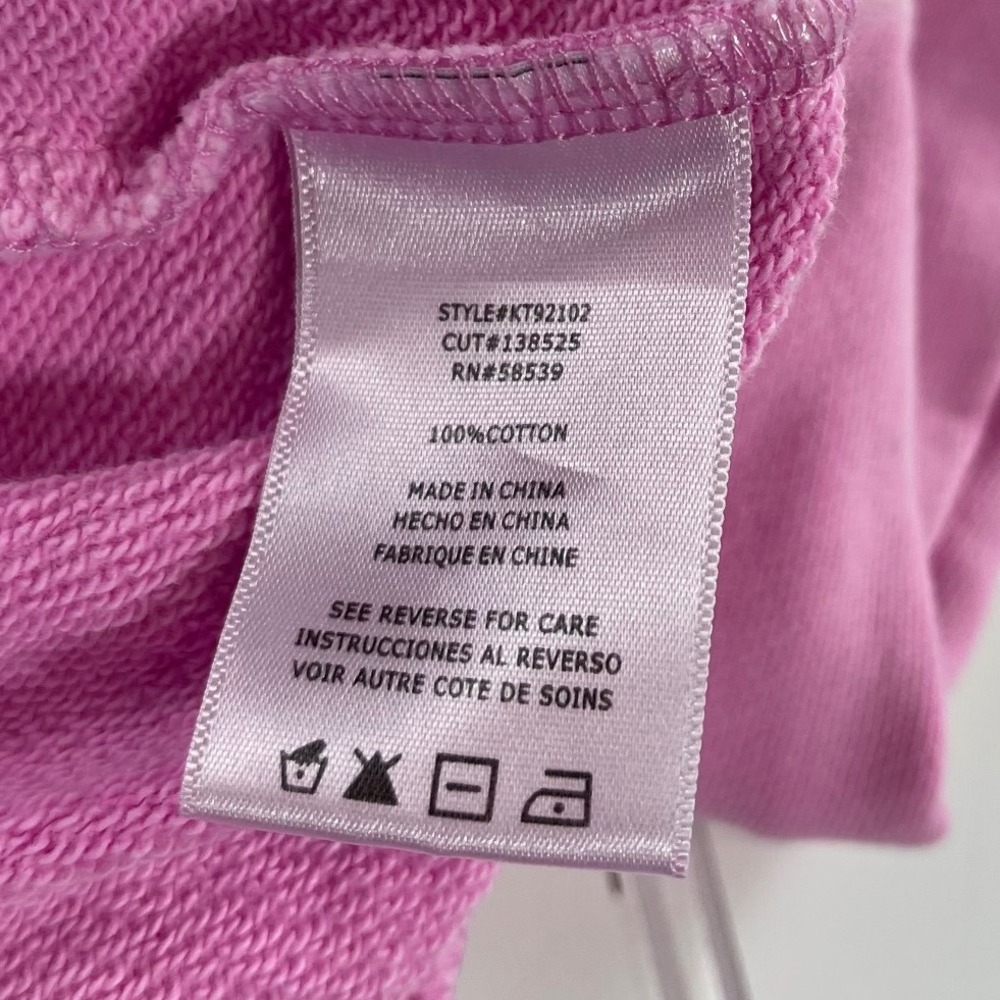 Kut from the Kloth Aliena Hoodie Neon Pink Distressed Cotton Pullover Large - Picture 7 of 10